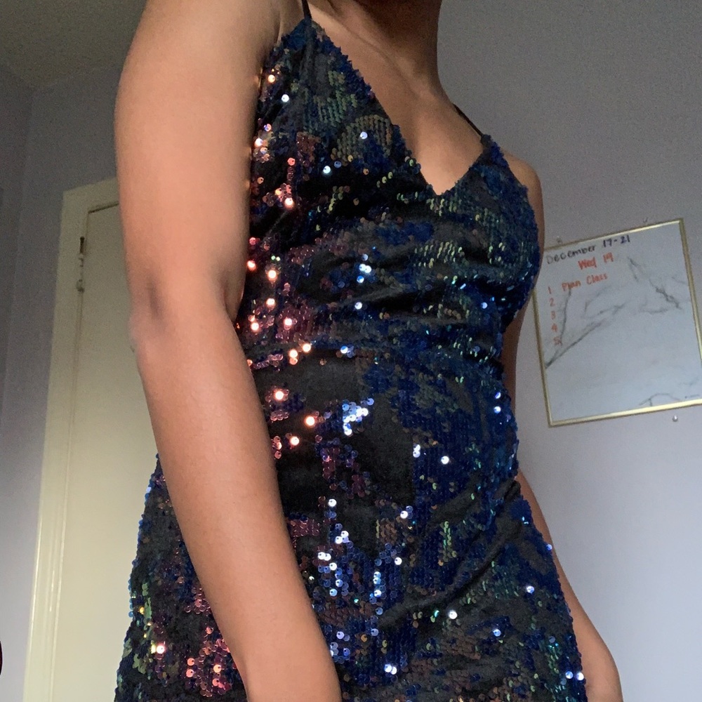 Multicolored sequins mini dress sz M